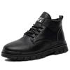 Men's Casual Boots Spring and Autumn British Workwear Boots Non Slip Soft Sole Comfort Outdoor Mid Top Leather Boots Male Shoes