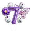 Butterfly 32 Inch Digital Flower Aluminum Film Balloon Set Baby Birthday Balloon Party Decoration Scene