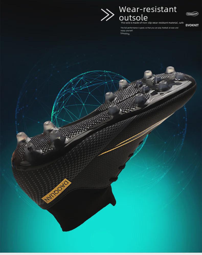 C Ronaldo Boys' High Top AG Football Shoes - Breathable, Neymar Style, Mandarin Duck Design, for Students