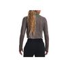 Under Armour Solid Color High Neck Pullover Training Long Sleeve T-Shirt Women Tops Brown 1374493-176