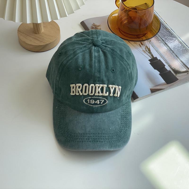 

Simple Washed Cotton Baseball Cap for Men Women Hip Hop Letter Embroidery Sunscreen Peaked Hat Outdoor Snapback Dad Trucker Caps Adjustable зелёный