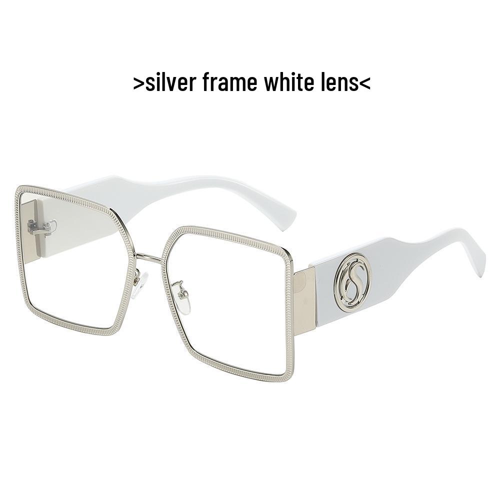 Women's Oversized Square Metal Frame Sunglasses: European & American Trend 3726