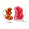 1pc Angel Candle Silicone Mold, Simple Pink Silicone Mold for DIY