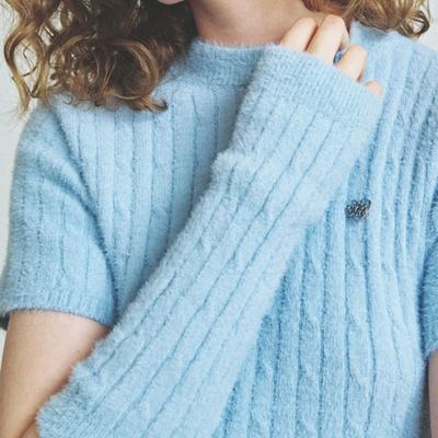 GESTRICKTE HAARIGE PELZ ZOPFMUSTER HANDWÄRMER 3 FARBEN