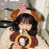 Lovely Stuffed Raccoon Headband For Women Face Washing Birthday Party Gathering Headpiece