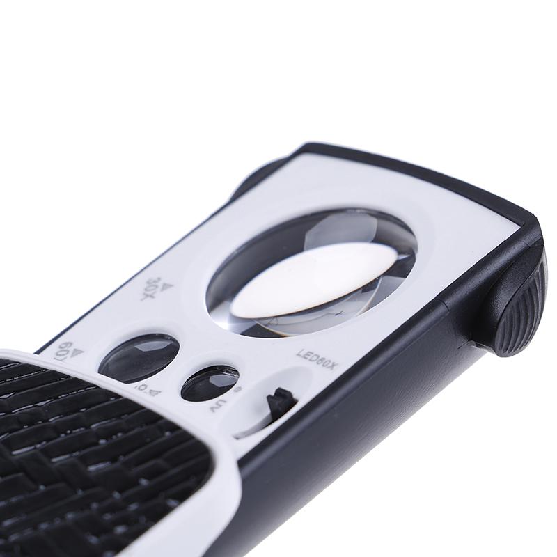 30X 60X 90X Cep Büyüteci Kuyumcu Gözlüğü Lup Led Işıklar