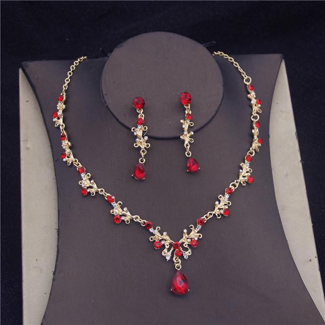 

Барокко Качество Мода Кристалл Свадебные Свадебные Ювелирные Наборы Женщины Невесты Тиара Короны Серьги Ожерелье Свадебный Комплект Ювелирных Изделий красный