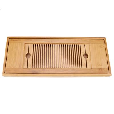 1 Stück Bambus Mini Tee Serviertablett Chinesische Gongfu Teeplatte für Zuhause Büro Tisch 38*15cm