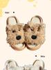 Red Book Cartoon Puppy Summer Linen Slippers - Thick Sole, Soft Cotton, Perfect for Girls' Home Use