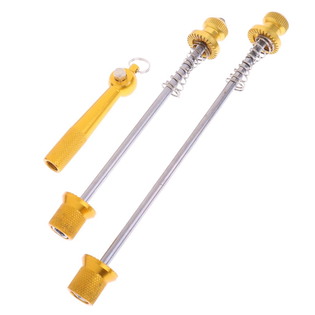 

Security Bicycle Wheel Hub Skewers Aluminum Alloy Quick Release Anti Theft Axle for Road MTB золотий