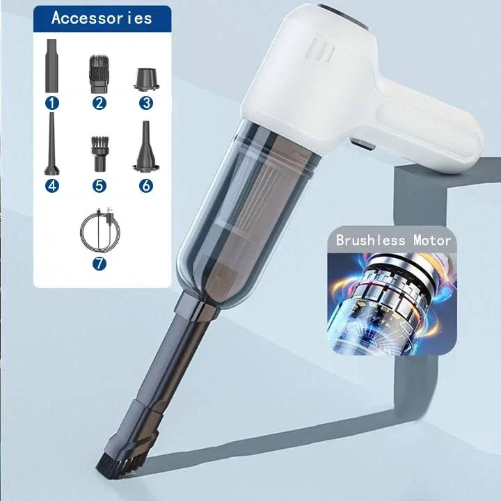 

135000PA Портативный беспроводной автомобильный пылесос, мини-ручной пылесос, мощная чистящая машина для сильного всасывания, автомобильный очиститель