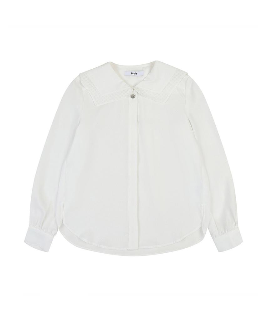 ECOLEDEPARIS Pattern Contrast Collar Blouse_Cb29Wbc032Z