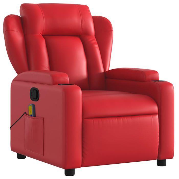VidaXL Reclining Massage Armchair Red Faux Leather 372439