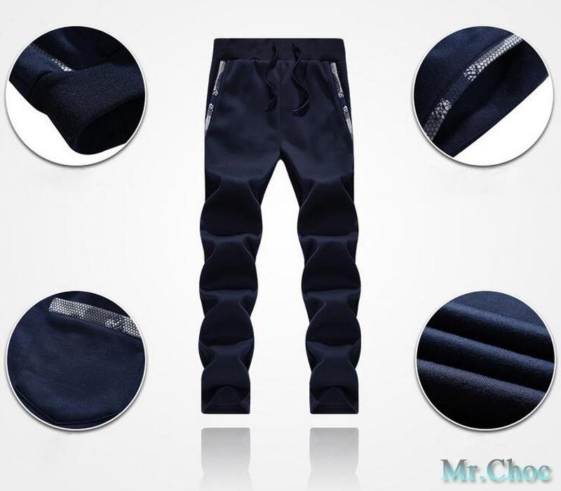 Vinter pluss fløyelsgensere for menn Joggedresser Uformelle baseballuniformer Slim Fit Sportsklær