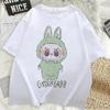 Labubu Cute 3D Print Women T-shirt Girl Short-Sleeved Versatile Casual Trend Clothes