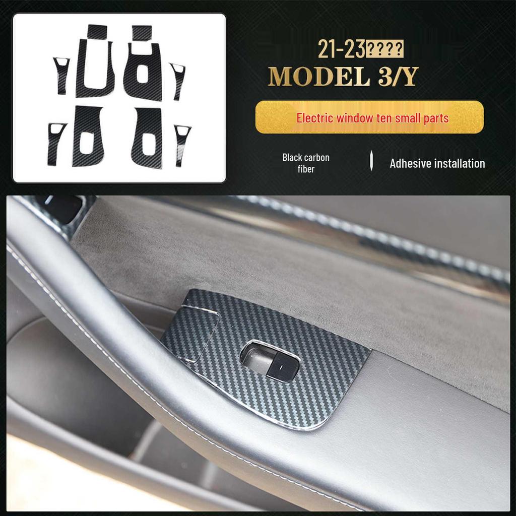 Carbon Fiber Interior for 2021-2023 Tesla Model 3/Y Steering Wheel & Console