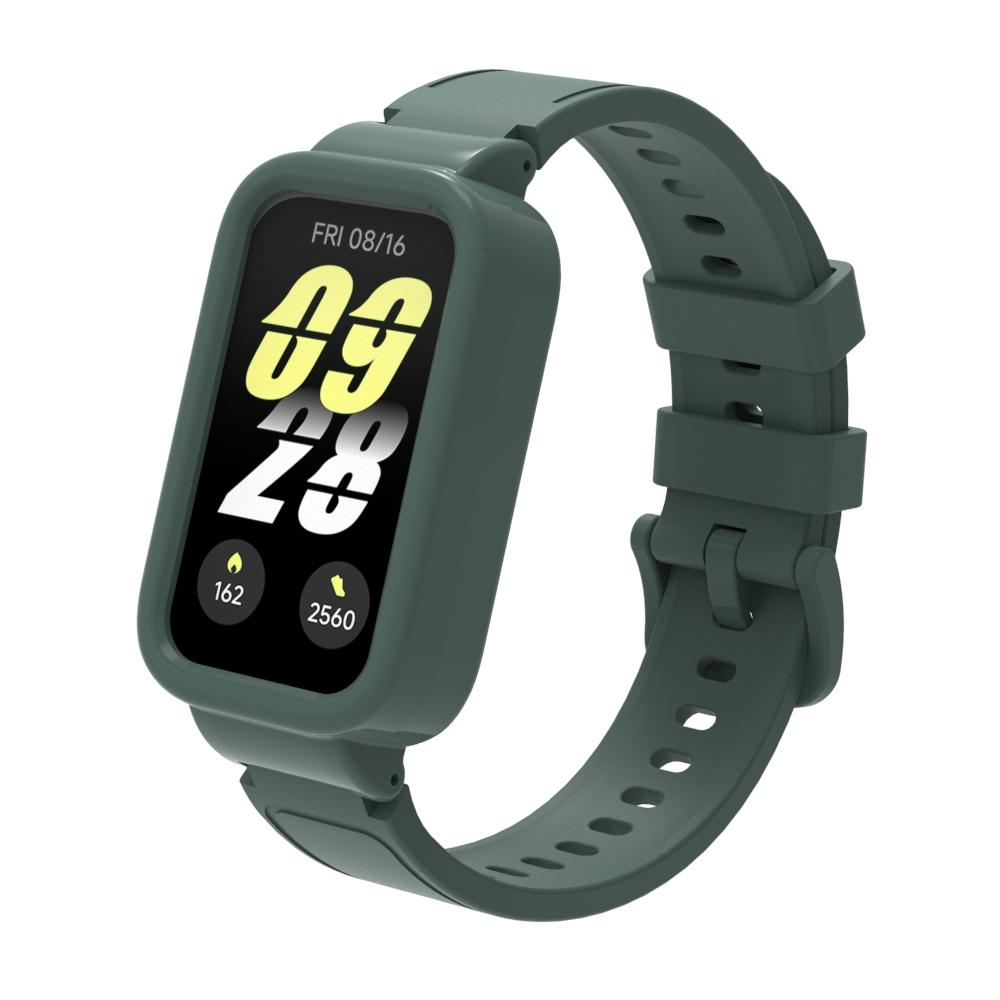 

Чехол+Ремешок для умных часов Xiaomi mi band 9 active, аксессуары, спортивный силиконовый браслет, ремешок, защитный корпус, крышка для Redmi band 3 For Redmi band 3 армия зеленый
