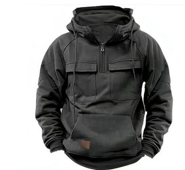 

Мужская винтажная толстовка с капюшоном однотонной расцветки с эффектом потертости - Верхняя одежда с длинным рукавом на осень/зиму XL