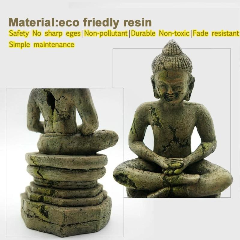 1 Stück Aquarium Landschaftsdekorationen Buddha Statue Sitzend Aquarium Zierde Handwerk