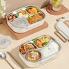 4/5Grids Food Contianer 304 Stainless Steel Bento Box Cute Bear Insulated Bag  School Office