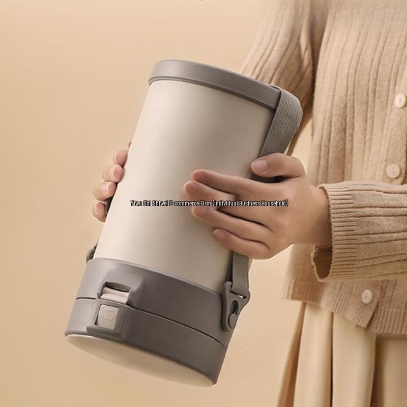 Stainless Steel Insulated Multi-Layer Lunch Box for Office Workers - Large Capacity, Long-Lasting Heat Retention Bento Bucket