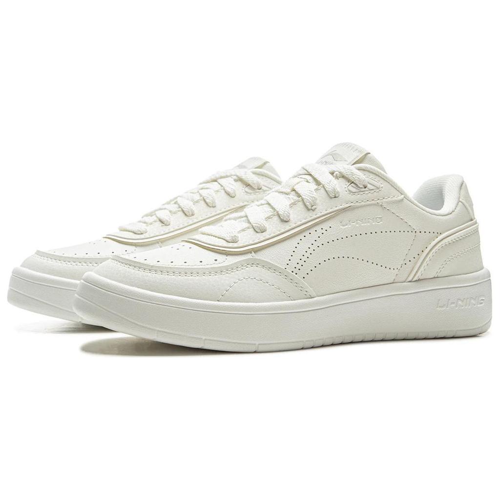 Li Ning Su Su Wszechstronne Casualowe Wygodne Sneakersy na Grubej Podeszwie Zwiększające Wysokość Damskie Sneakersy Białe AGCU112-6