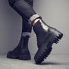 Leather Martin Boots Men's High-top British Style Mid-top Trendy Shoes Tooling Spring and Autumn Locomotive Soft Leather Spring and Autumn Velvet Men
