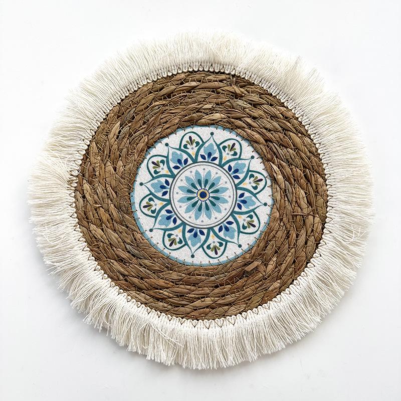 Ethnic Moroccan Style Woven Straw Wall Hanging for Sofa or Bedside