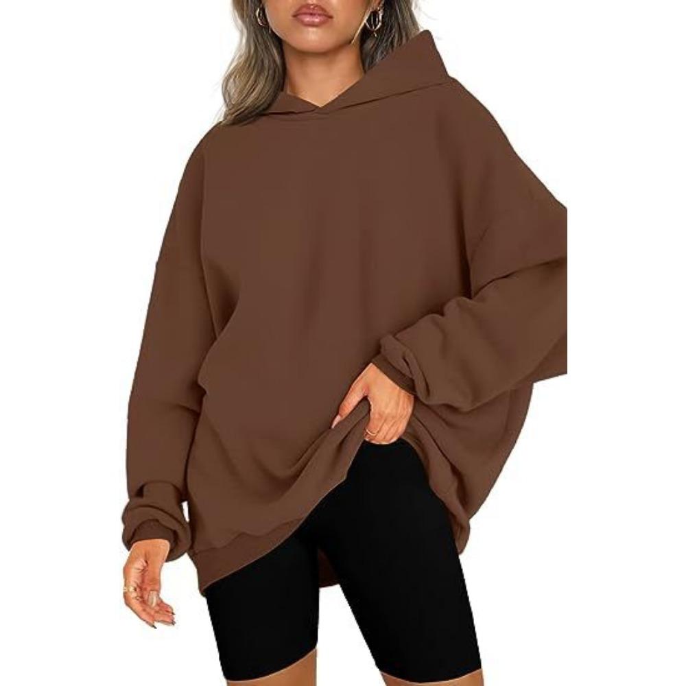 HNXC Damen-Kapuzenpullover und Sweatshirts mit modischem, lässigem, einfarbigem Druck und langen Ärmeln