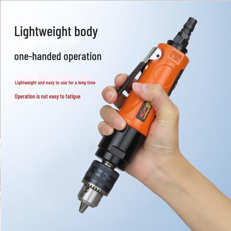 Gaobao 3/8 Inch Industrial Pneumatic Air Drill with Forward/Reverse, 10mm Variable Speed, Straight Shank