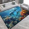Modern 3D Seabed Large Living Room Rug Non-slip Room Decoration Rug Lint-free Easy Cleaning Entrance Door Mat Machine Washable