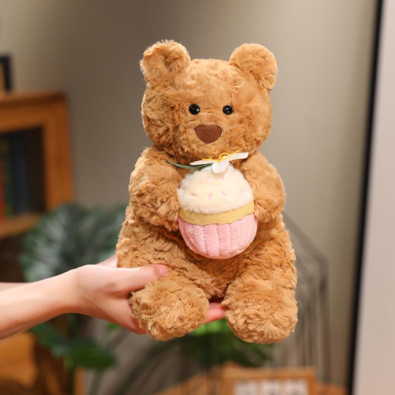 Cute Cake Bear Plush Toy - Soothing Companion Doll - Perfect Birthday Gift for Girls