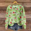 Women's Round Neck Top Printing Thickened Plush Cashmere Warm Long Top