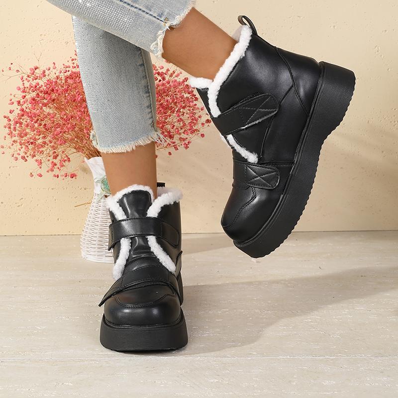 Damenstiefel im britischen Stil mit mittlerem Absatz, vielseitige, dicksohlige Stiefeletten für Frühling und Herbst, lässige Mid-Calf-Stiefel