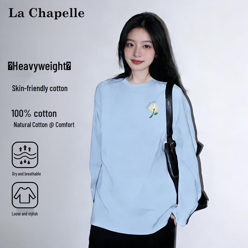 La Chapelle Women's Floral Print Cotton Long Sleeve T-Shirt