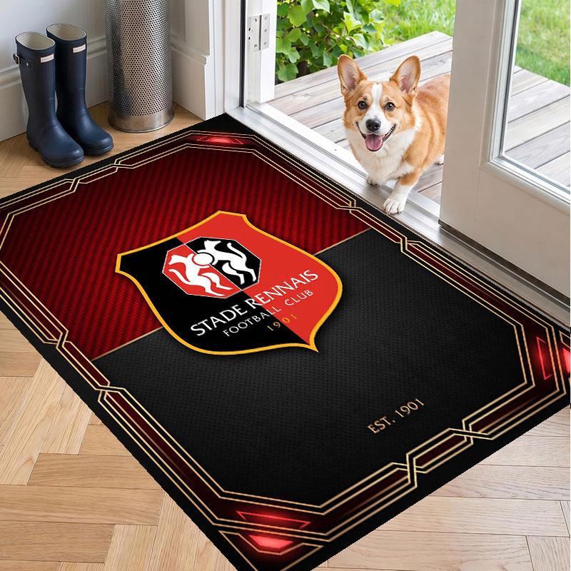 Soft Floor Carpet Stade Rennais FC Pattern Area Rug Decorative Mat For Home Room Decoration