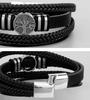 Men' Leather Bracelet Titanium Italian Adjustable Fashionable