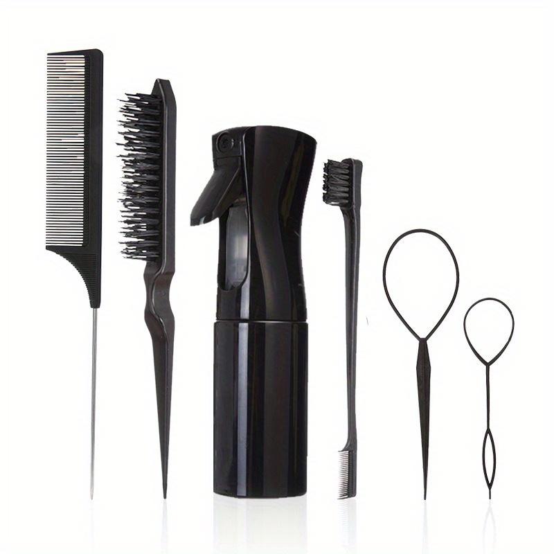 Hairdressing Set Six-piece Set Hairpin Hair Puller Portable Brush Highlight Dyeing Pointed Tail Comb Continuous Spray Bottle Set