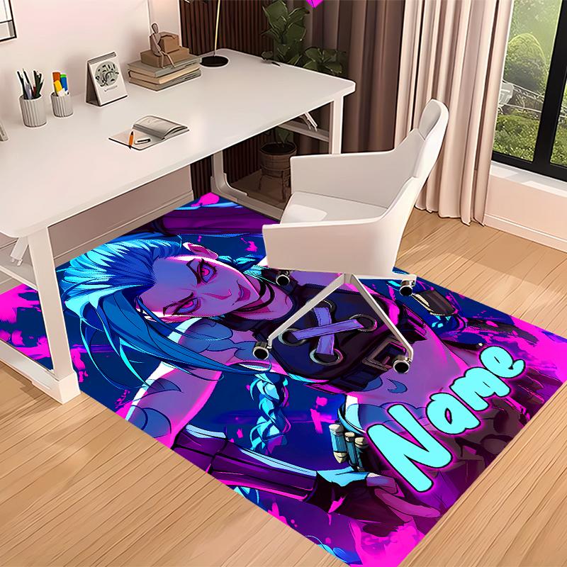 Custom Personalization League of Legends Jinx Print Area Rug - Soft, Washable Non-Slip Indoor Mat,Living Room,Home&Office Decorative Rug
