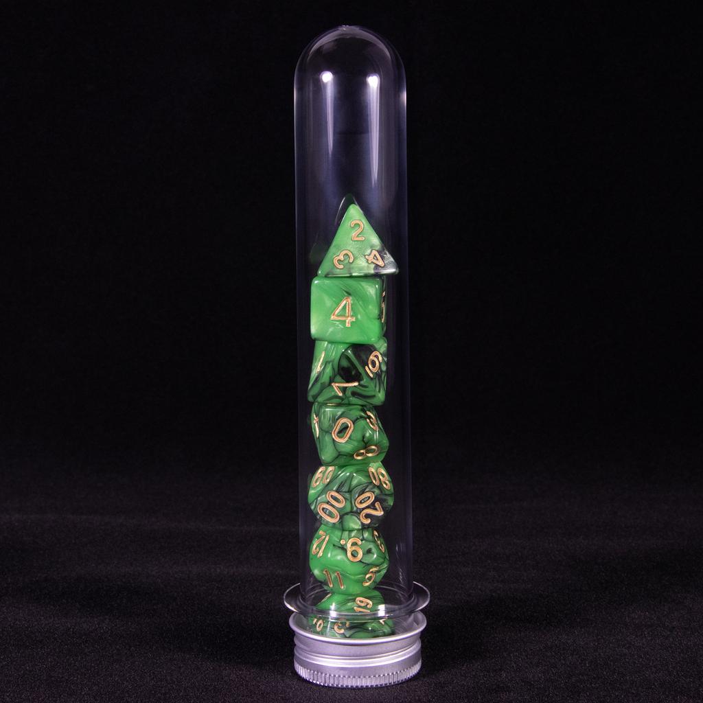 7 szt. Wielościenne kostki w mieszanych kolorach z tubą do DND TRPG RPG Cthulhu COC Gra planszowa Drużyna prowadząca Zestaw kości DND