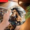 Unique Wooden Sign with Horse Pattern - Charming Round Sign for Front Door, Wall Hanging Decor - Ideal Gift for Friend & Family