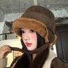 Suede thickened ear protectors, fisherman's hats, children's winter hats, wear more warm and cold-proof Lei Feng hats, baotou Mongolian hats