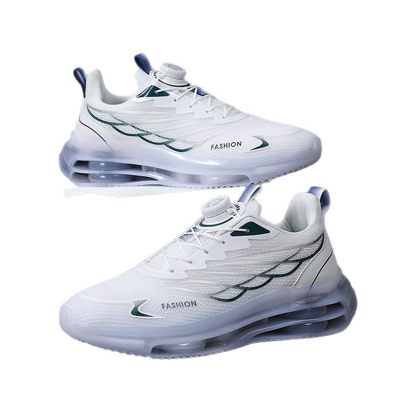 Rotating Button Men's Shoes 2025 Summer New Large Size Fly-woven Sports Shoes Platform Heightening Fashion Casual Shoes