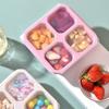 Quadratische Trenn-Bento-Box Wiederverwendbarer 4-Fächer-Lebensmittelbehälter Snack-Nüsse Mit Deckel Weizenstroh-Lunchbox Küchenzubehör