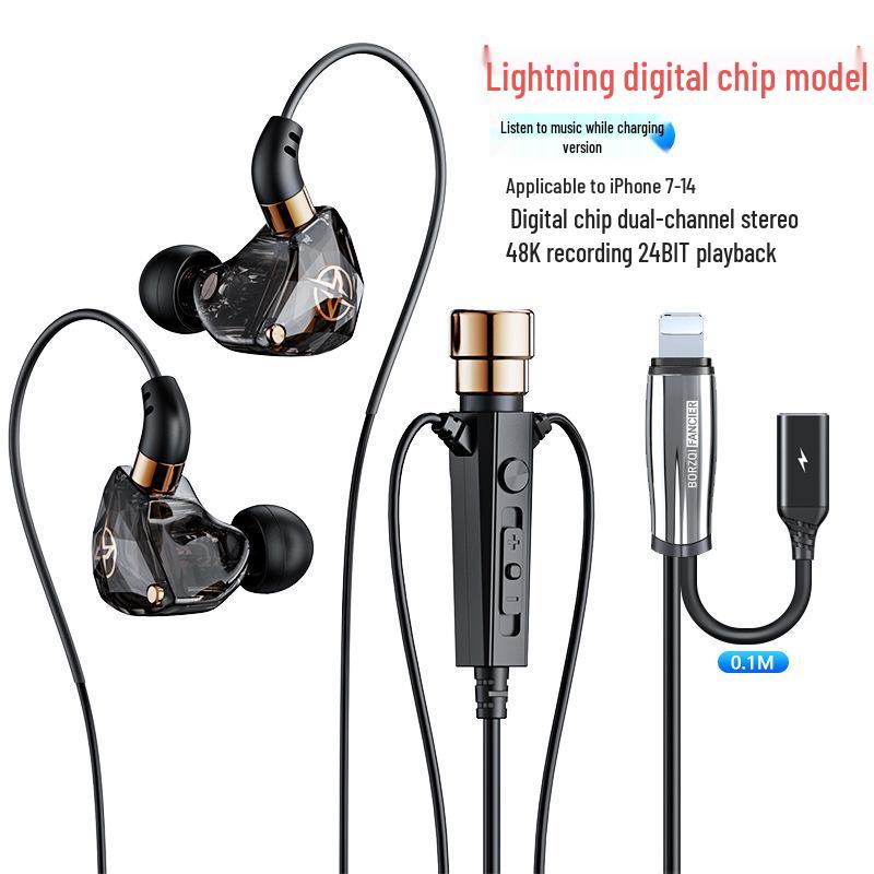 New Stereo Over-Ear Wired Headphones with Live Singing and Reverb Monitoring for K-Song Recording