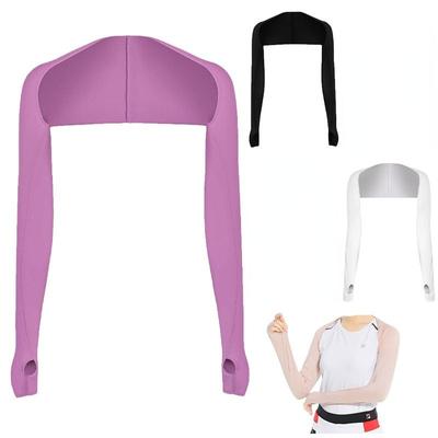 Guanti sportivi con polsino a scialle in seta di ghiaccio da donna, protezione solare UV, per attività all'aperto, corsa, ciclismo