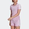 Adidas Striped Logo Round Neck Sports Casual Short Sleeve T-Shirt Women T-Shirts Purple GL0790