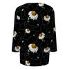 Women’s Casual Floral Print Three Quarter Sleeve Crew Neck Loose Fit Pullover Top for Daily Wear Spring Summer Autumn