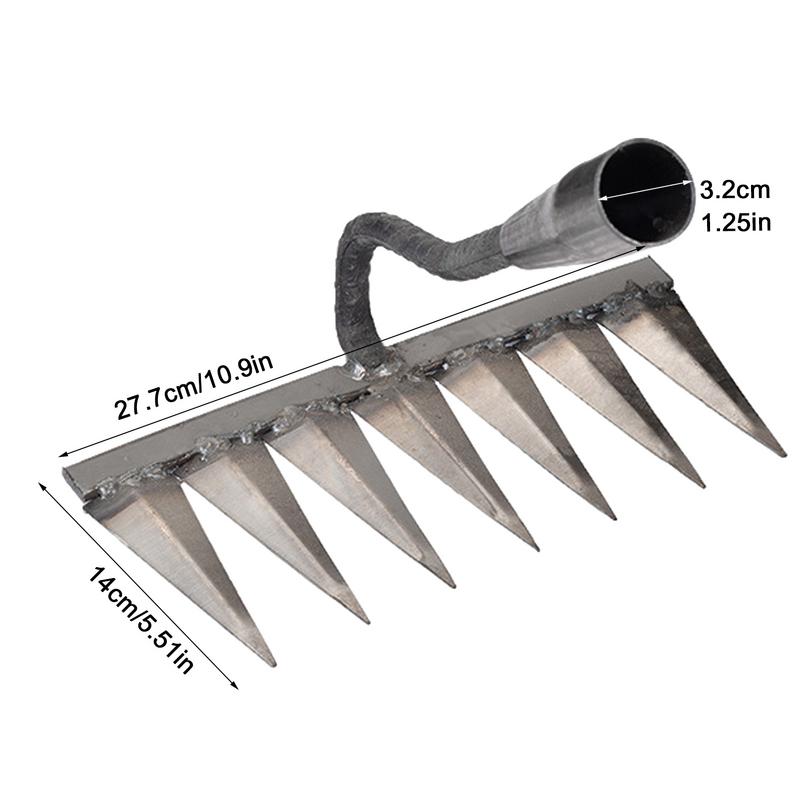 4/5/6/7 Teeth Iron Gardening Hoe Weeding Rake Farm Tool Grasping Raking Loosening Soil Nail Rake Agricultural Tools