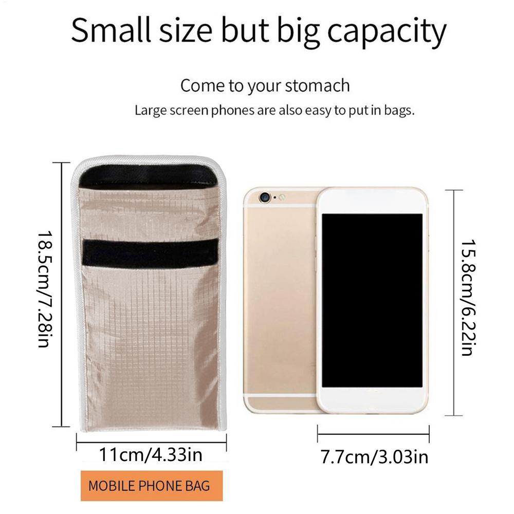 Anti-Spying Faraday Bag Signal Blocker Anti-Tracking Phone Pouch RFID Shielding Bag Cell Phone Signal Blocking Bag